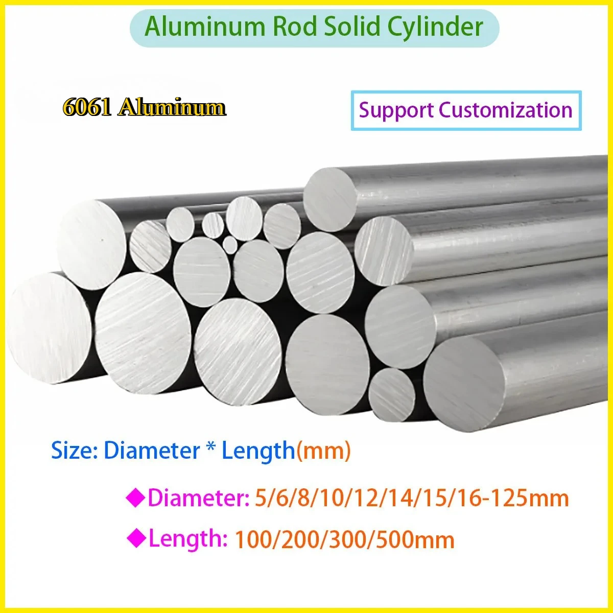 

6061 Aluminum Rod Solid Cylindrical Rod/aluminum Alloy Round Rod
