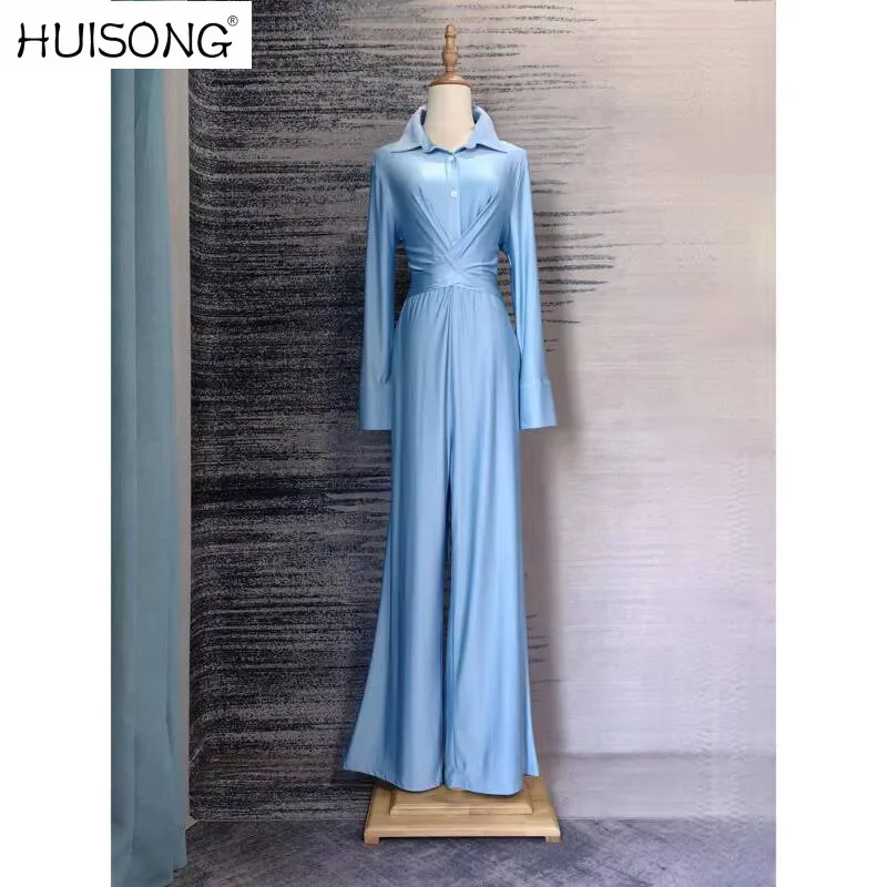 

Female Long Jumpsuit Elegant High-end Fashionable Overalls Tie-Waist Slimming Jumpsuit Woman Party One-Piece Pants Summer 2025