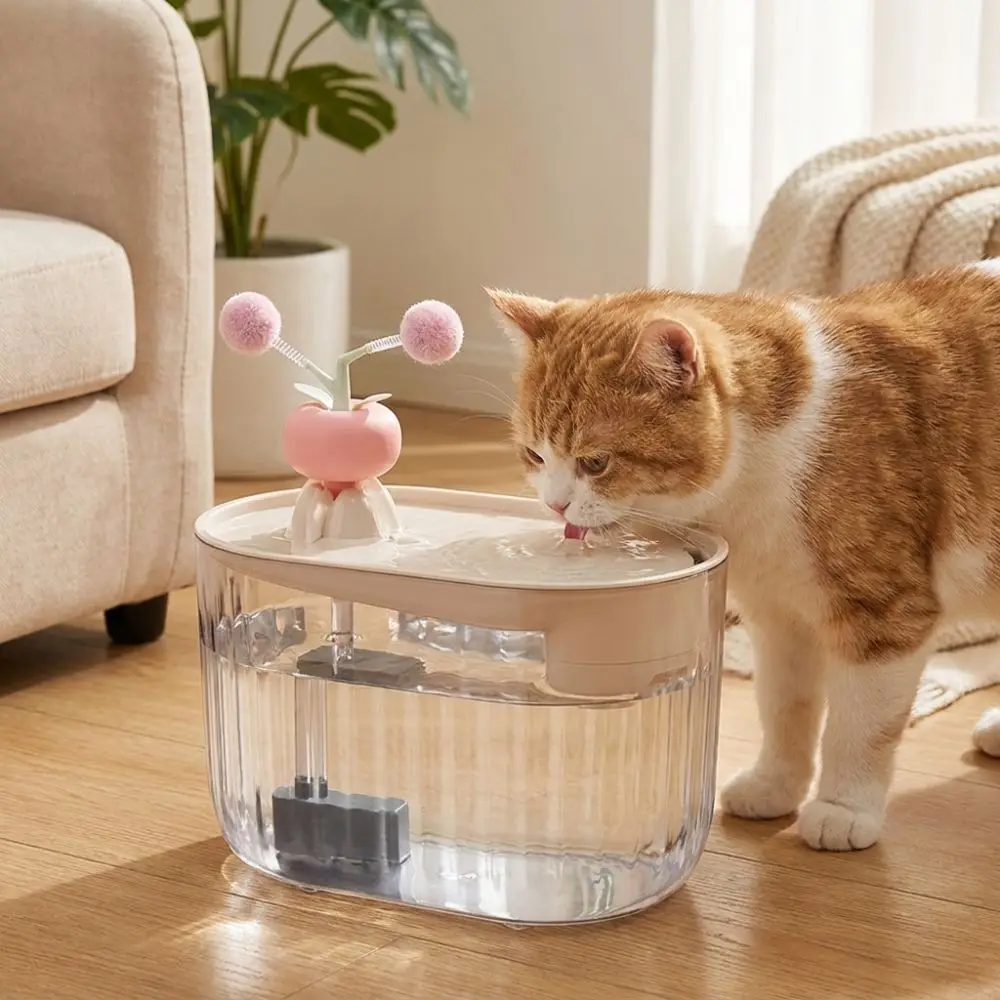 USB Powered Electric Cat Water Fountain Low-Noise Auto Recirculate Filtering Pet Water Dispenser Large Capacity Ultra Quiet
