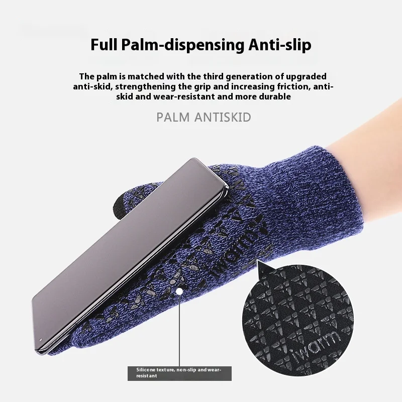Men's And Women's Warm Touch Screen Knitted Gloves For Autumn And Winter Couple's Cold Resistant Gloves_maomaolike.com