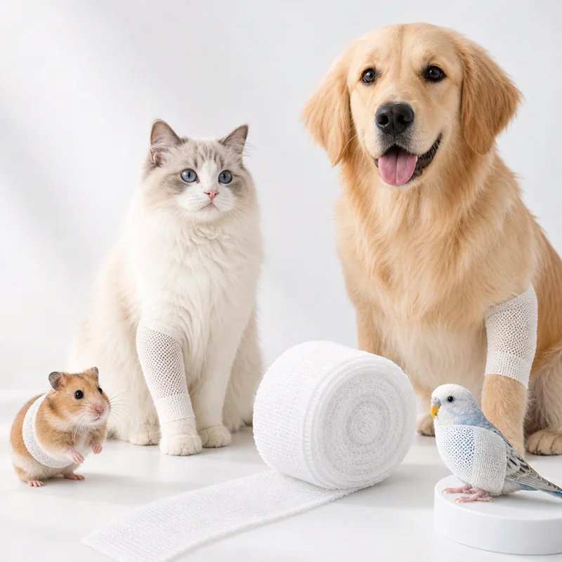 50cm Multi-Functional Elastic Mesh Bandage for Pets, Suitable for All Breeds and Sizes, Protective Elastic Mesh Wrap for Wounds of Cats, Dogs, Large Livestock, High Elasticity, Breathable, Does Not Damage Fur, Suitable for Cats, Dogs, Cattle, Sheep, Short Horses, Large Wound Fixation Bandage Net Wrap
