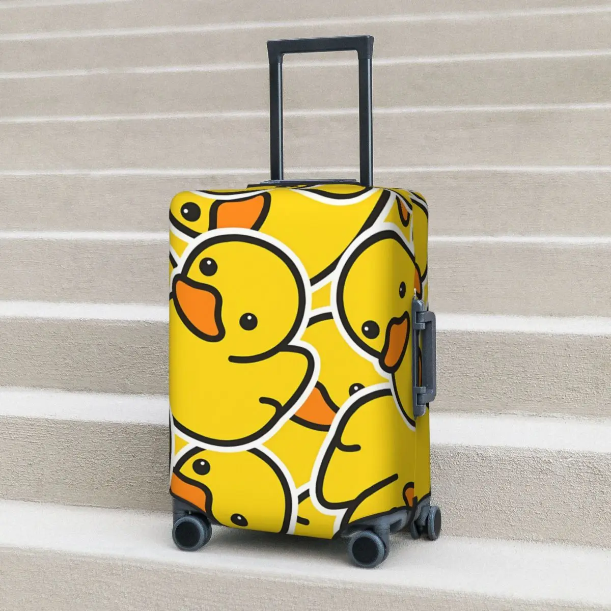 Rubber Duck Cartoon Suitcase Cover Vacation Animal Practical Luggage Case Cruise Trip Protector