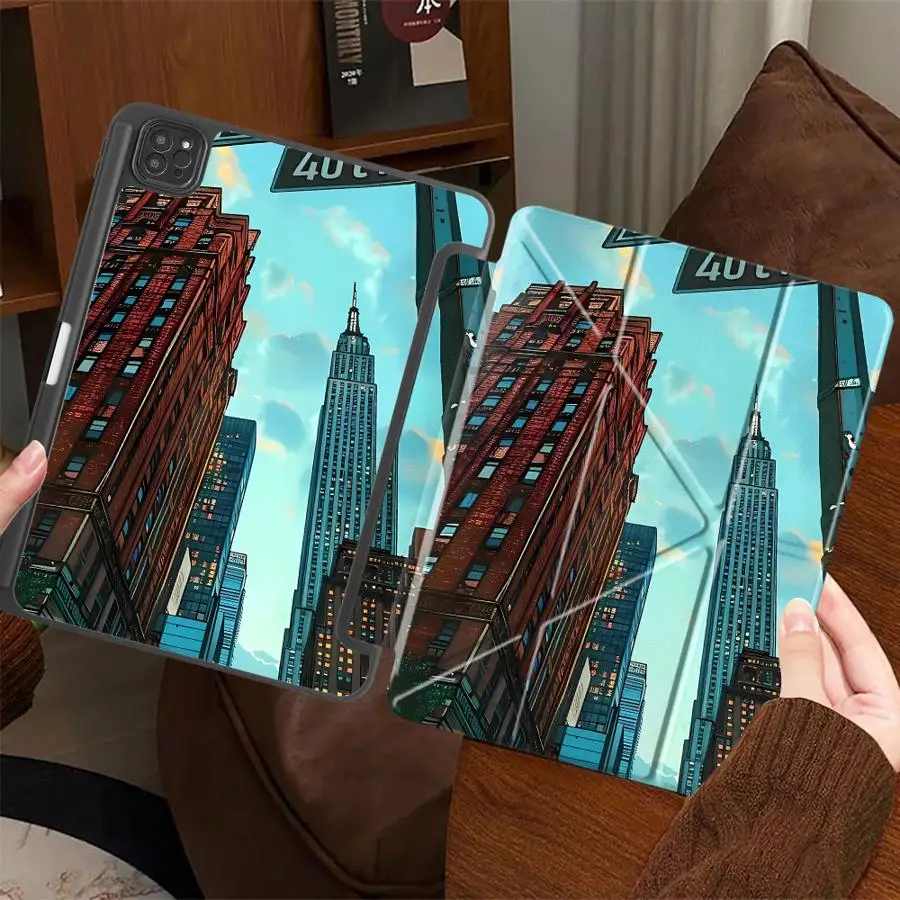 

High Buildings And Large Mansions Holder Cover Tablet Case For iPad Air 4 5 M3 M2 M4 11inch Pro 2025 Mini 6 7 Pro 11th 10th 9th