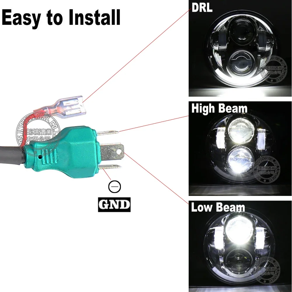 H4 كشافات 12 فولت تيار مستمر 1 قطعة دراجة نارية 5-3/4 5.75 LED المصباح ل-هارلي 883 سبورتستر الثلاثي منخفضة رايدر واسعة الإنزلاق