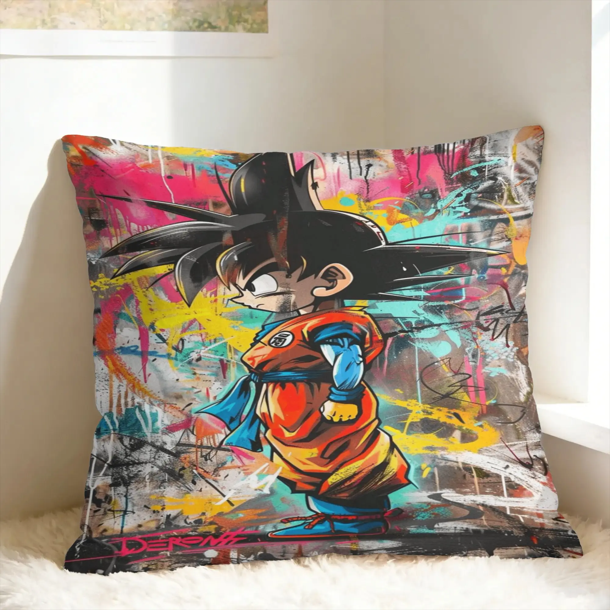 D-Dragon Anime Pillow Case  Soft Pillow Cover Cute Funny Pillowcases For Living Room Chair