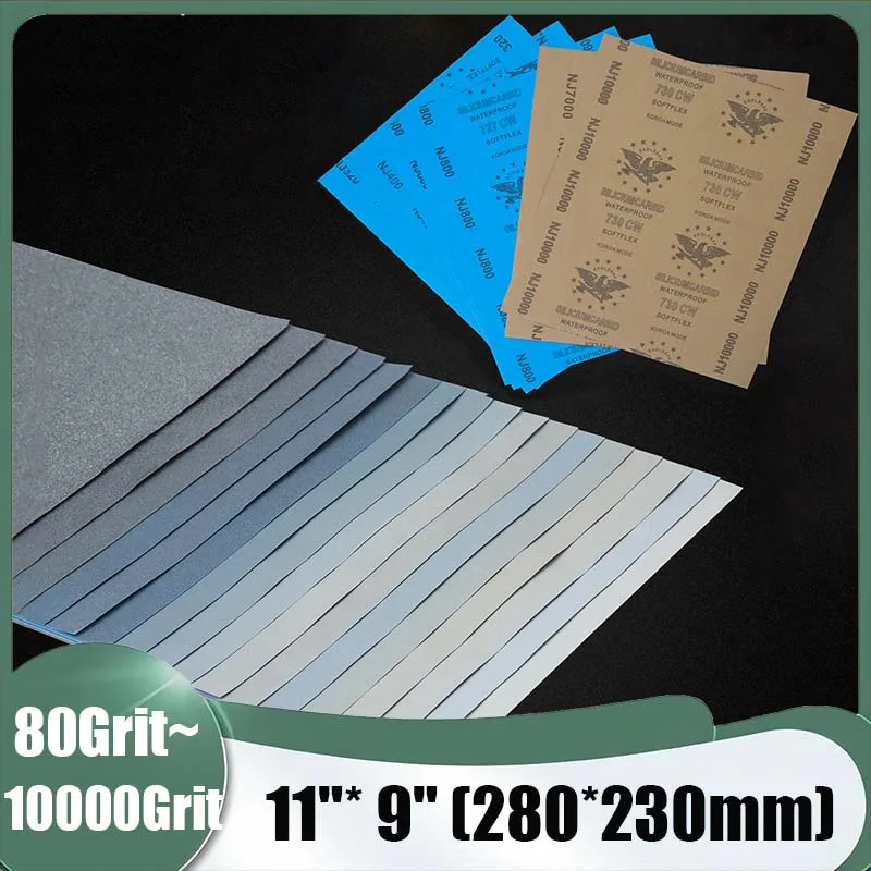 1/2/5Pcs 80-10000 Grit SandPapers Wet And Dry Polishing Sanding Wet/Dry Abrasive Sandpaper Paper Sheets Surface Finishing Made