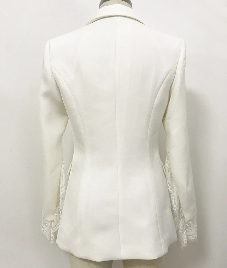 2023 HIGH QUALITY Newest Designer Women's Slit Sleeve Lace Embellished Single Button Blazer Jacket