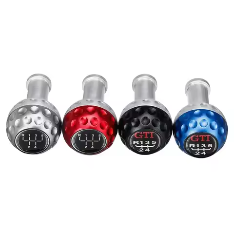 5 &amp; 6 Speed Aluminium Pookknop Met 8/10/12Mm Adapters Universele Voor Vw Scirocco voor Jetta Golf Bal Zwart Zilver