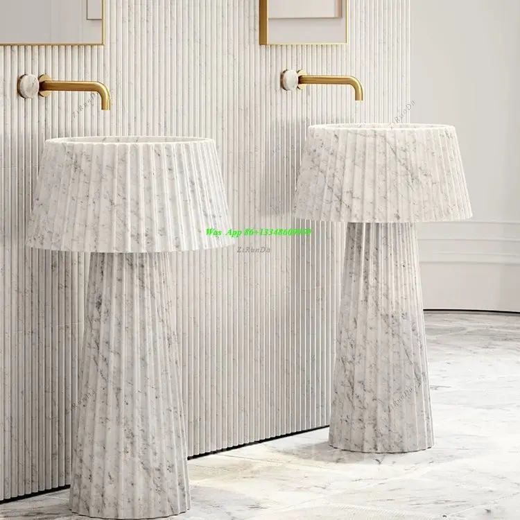 Marble Column Basin Modern Simple Wash Basin High-end Luxury Stone Basin Customization