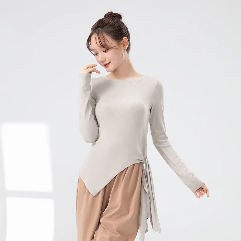 

Modern dance clothes women's spring new long-sleeved slim-fit irregular design top classical dance