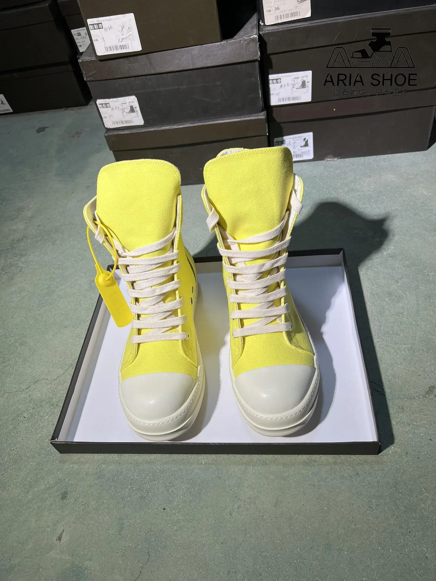 Ricks nuove scarpe da uomo con giallo brillante verde militare frutta verde tela alta casual O-wen sneakers piatte in tela stringate da donna