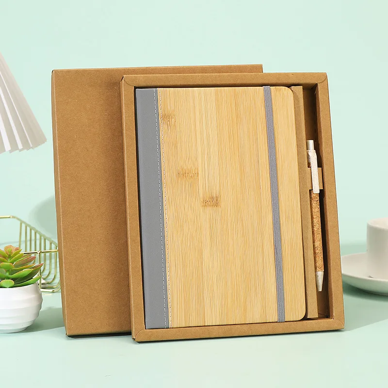 竹柄カバーノートブック卸売ストラップオフィス会議記録簿日記帳ビジネススーツオフィス＆学校用品
