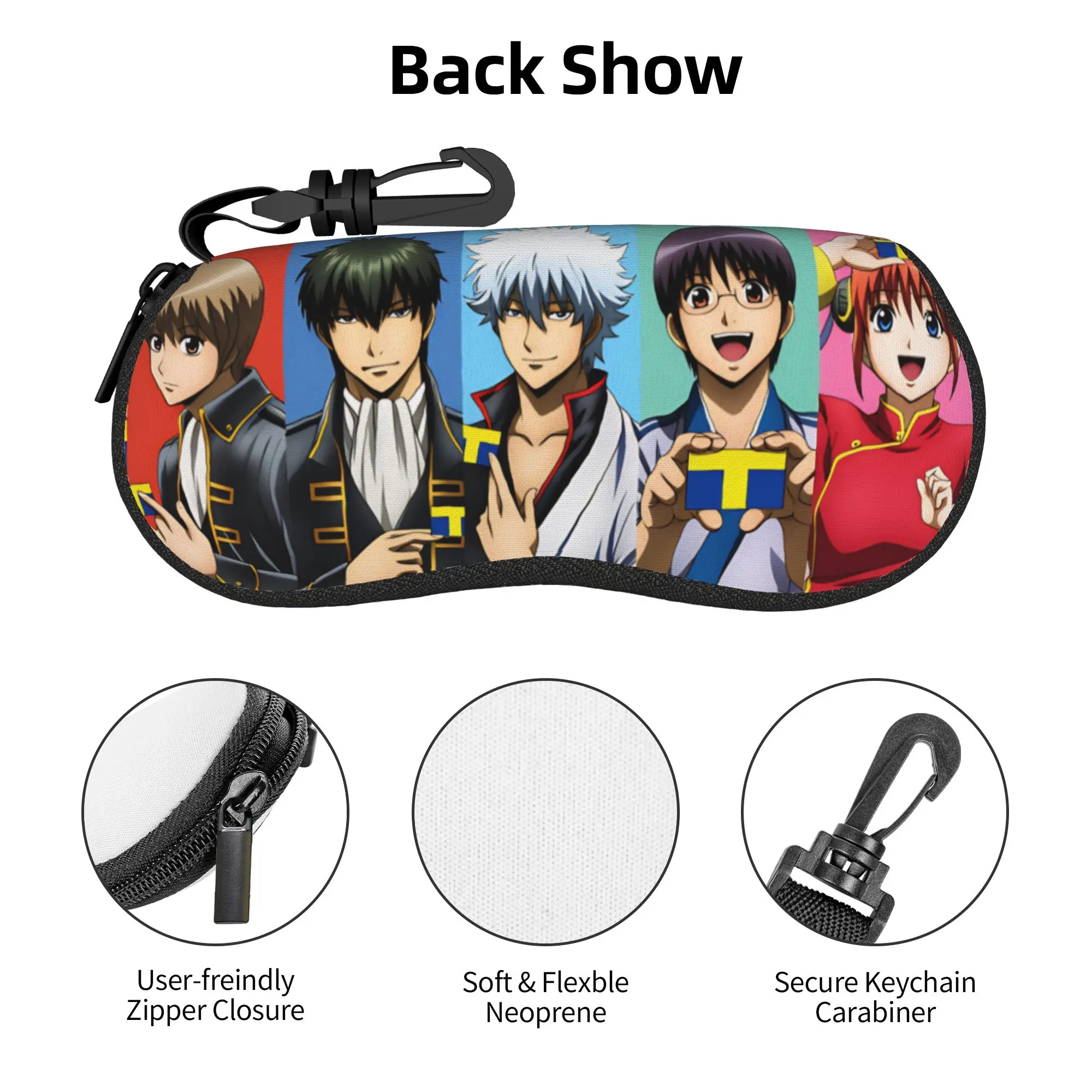 Kagura Gintama Gintoki Sakata Shell Brillenschutzetuis für Herren und Damen, Sonnenbrillenetui, Sougo Okita Kamui Brillenetui