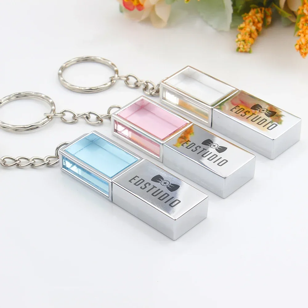 JASTER Mini metal pink Crystal USB 2.0 64GB U Disk Pen Drive 16GB  USB Flash Drive Memory Stick 32GB Storage Disk Business Gifts