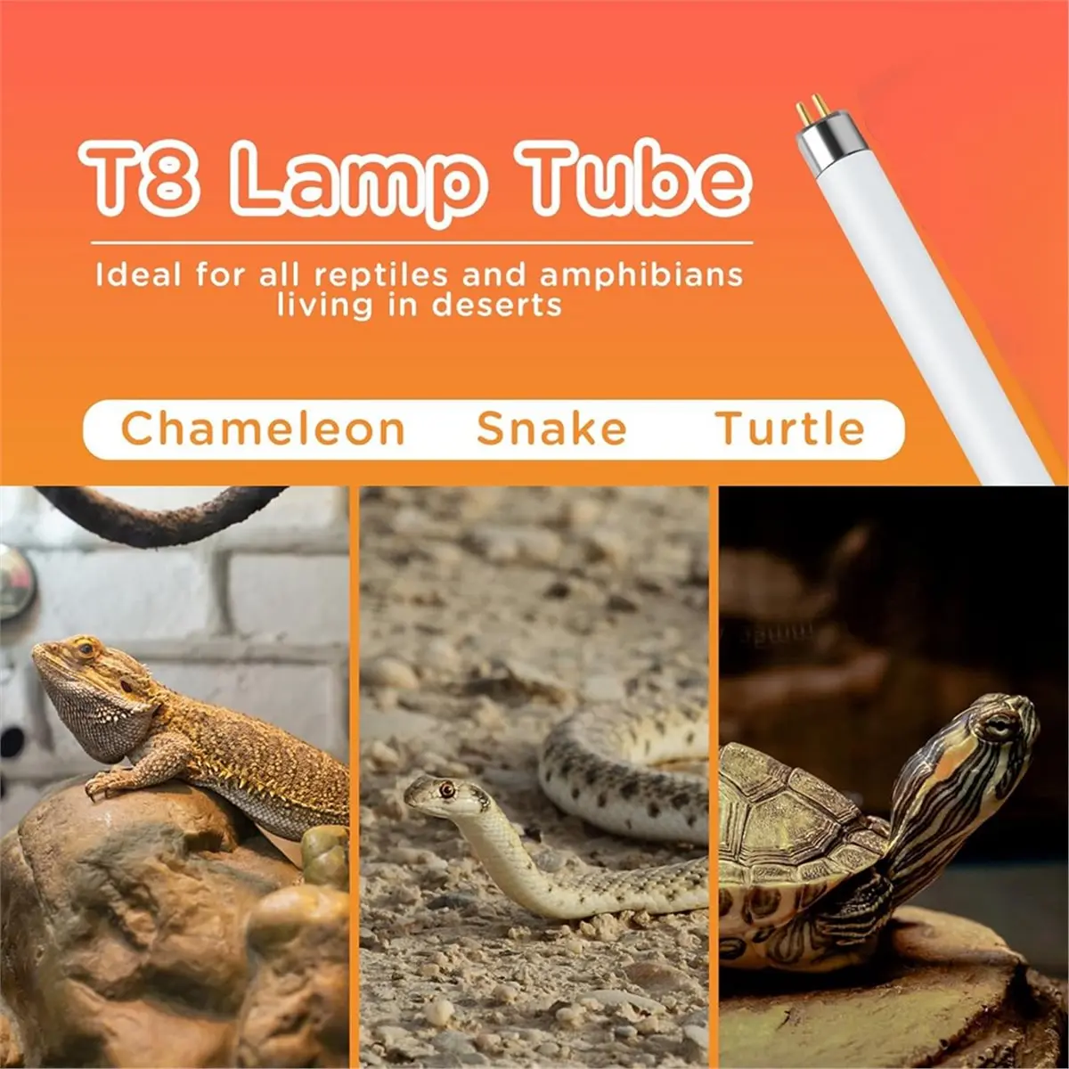 2 Pack T8 UVB Reptile Light 15W 10.0,UVA UVB Light Bulb for Reptiles,Reptile UVB Lamp Tube for Bearded Dragon