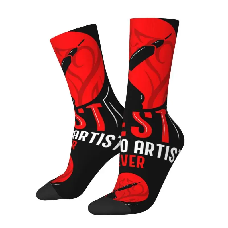 Cute Printed Best Tattoo Artist Ever Socks for Women Men Stretchy Summer Autumn Winter Cool Tattooists Gift Crew Socks