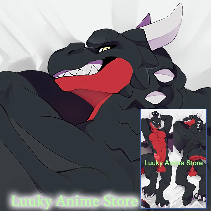 Imagem -02 - Dakimakura Anime Duke Bad Dragon Peludo Dupla Face Impressão Vida-tamanho do Corpo Travesseiro Capa