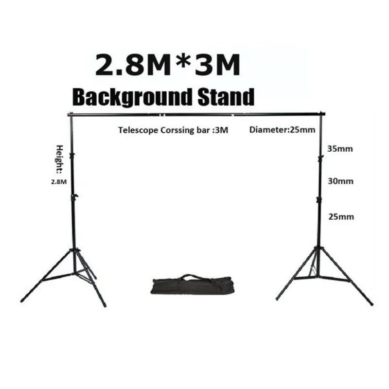 2.8*3m Adjustable Photography Background Stand Bracket Backdrop Crossbar Support Photo Studio Kit For Backdrops