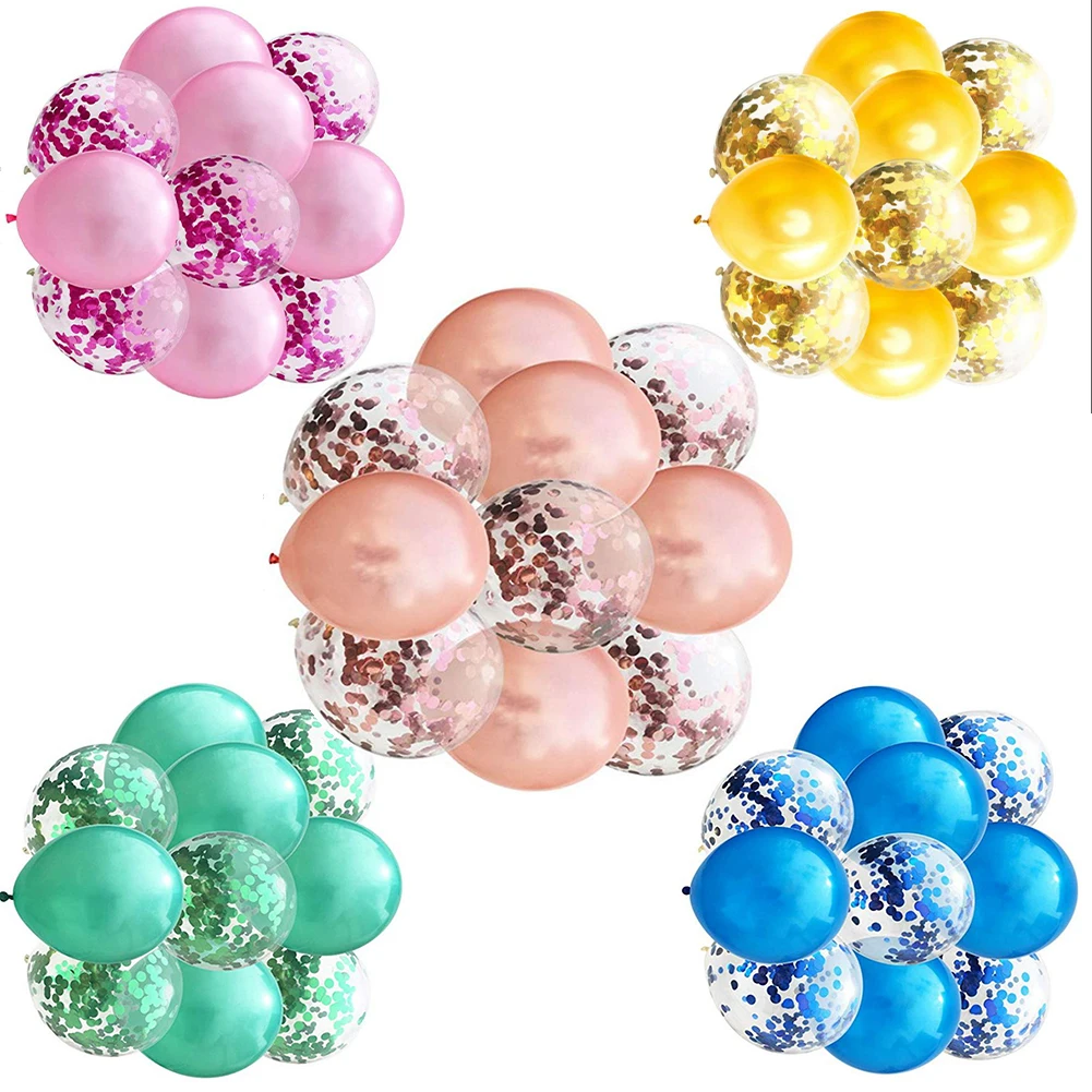 Set di palloncini a elio Festa di San Valentino Matrimonio Addio al celibato Set rosa 10 pezzi Palloncino in lattice verde da 12 pollici 5x