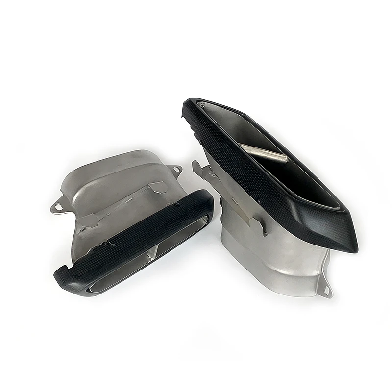 Hot 1 pair suitable for Mercedes-Benz C-Class W205C200C260 exhaust pipe modified C63 carbon fiber four-out square  tail thro
