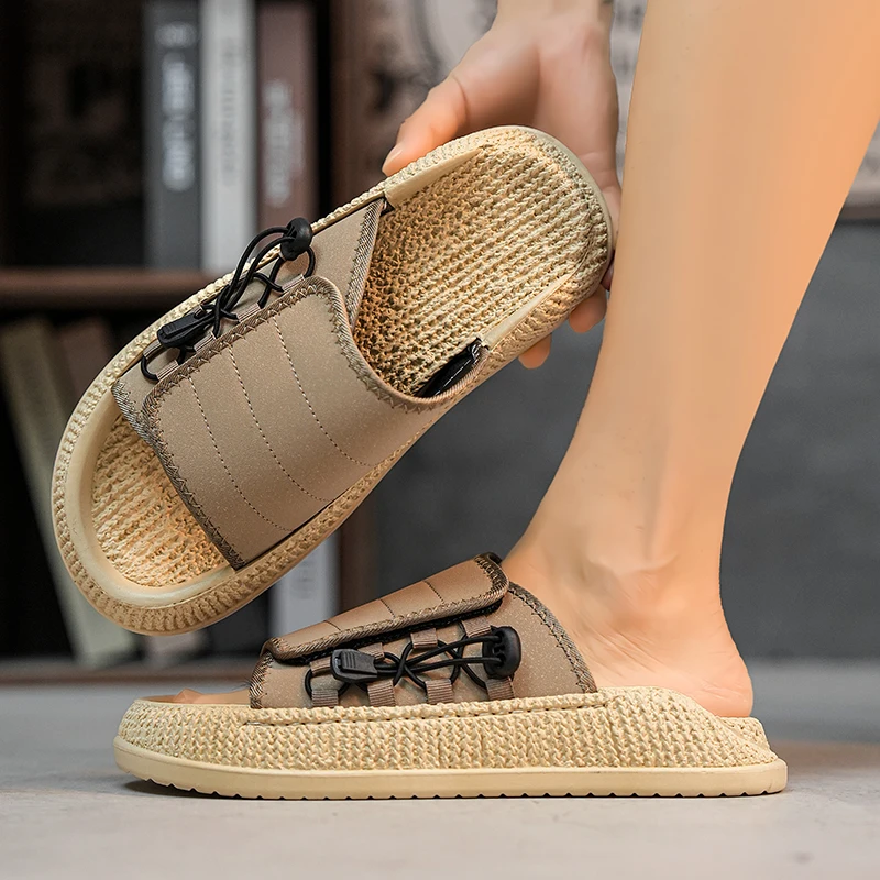 

Men Non-slip Platform Slippers Thick Cushion Sole Comfortable Wear Indoor Home Outdoor Street Daily Casual Slide Shoes