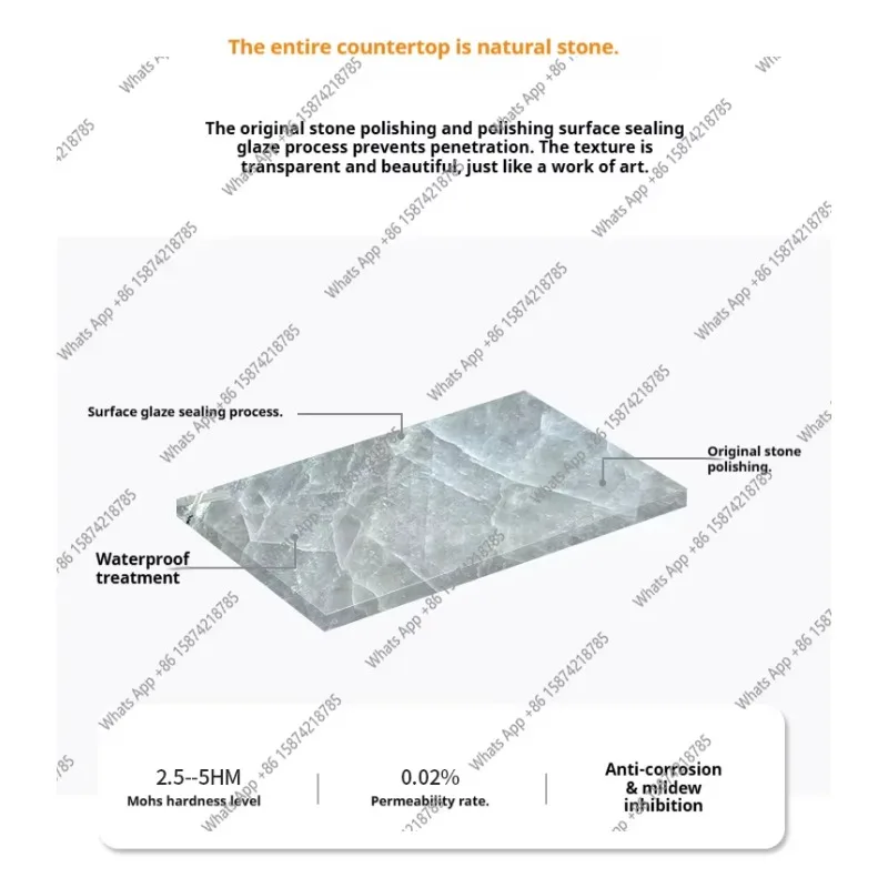 S Arctic Ice Marble Coffee Table, Contemporary Italian Design With Light-Transmitting & Scratch Resistant, Master Designer Serie