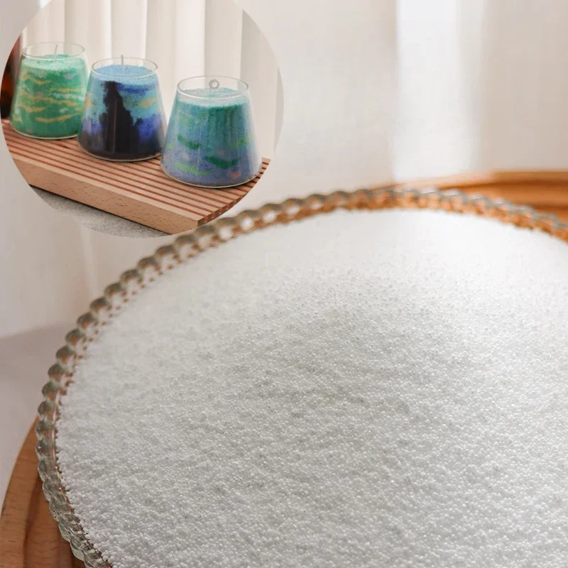 500 גרם לבן שעווה פנינה גרגירית לבנה עבודת יד עם חול יצירתי ציור שעווה נר יד עבודות קישוט הביתה