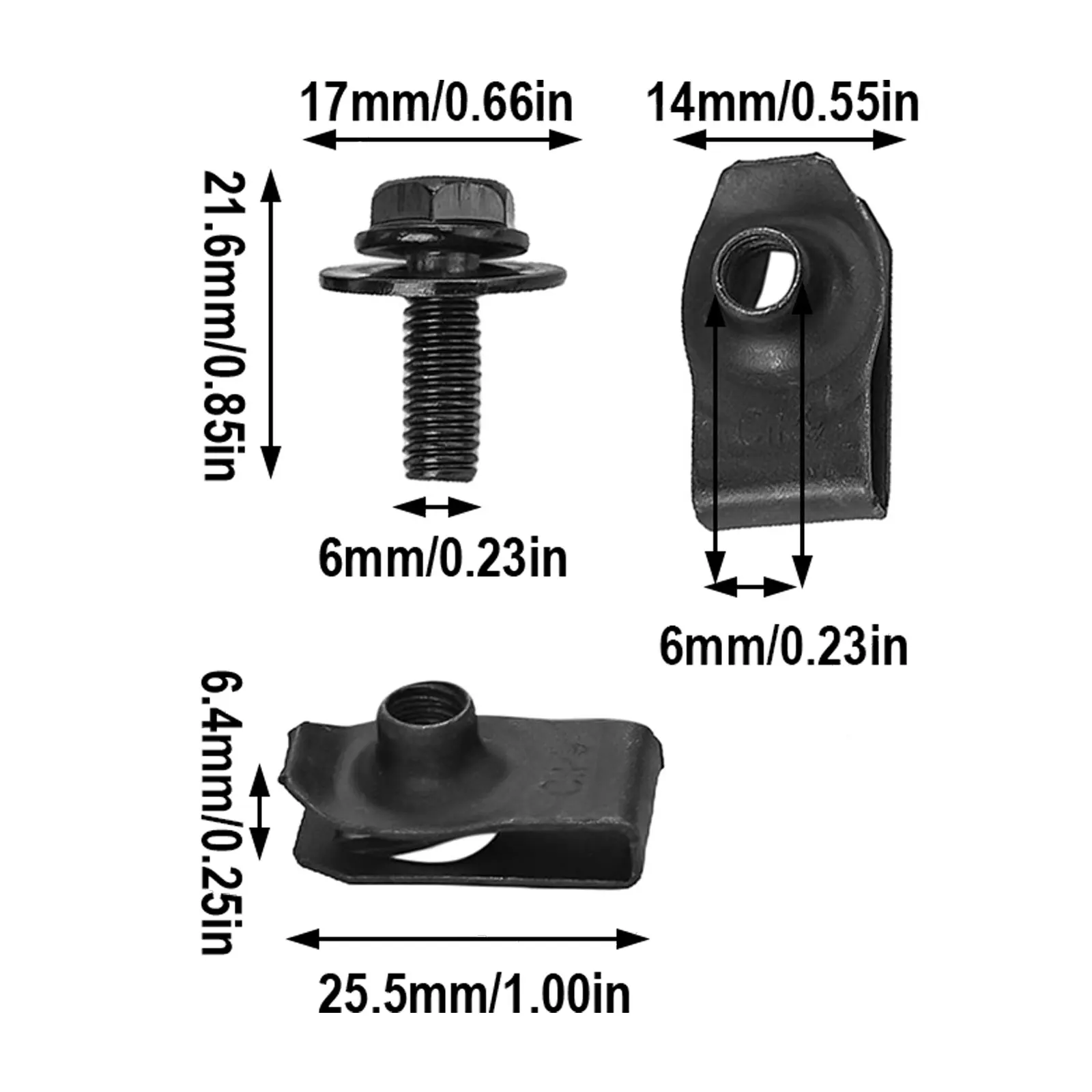 

Practical Bolts U-Nut Clips Accessories Car Easy Installation Parts Replacement Screws Under Cover For Honda For Accord