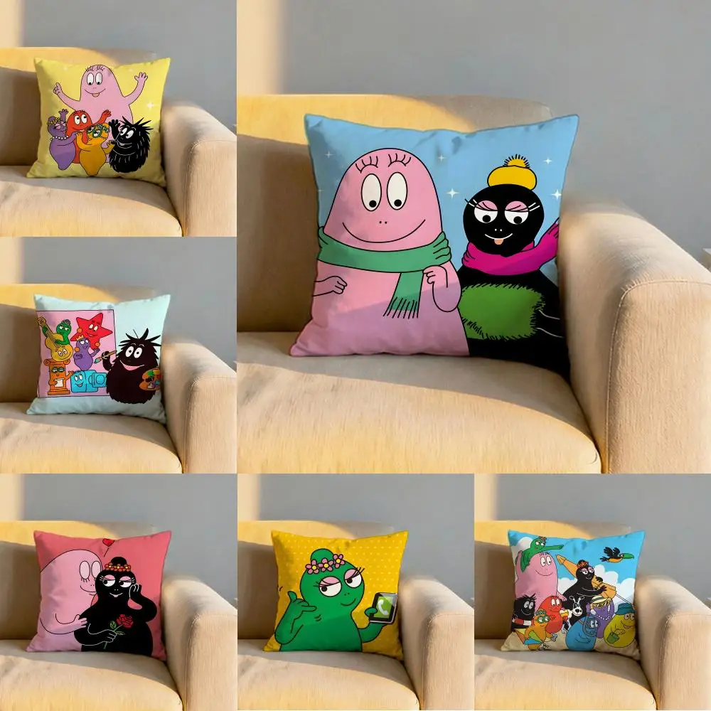 Cartoon B-Barbapapa Cushion Cover Soft Reversible & Durable 