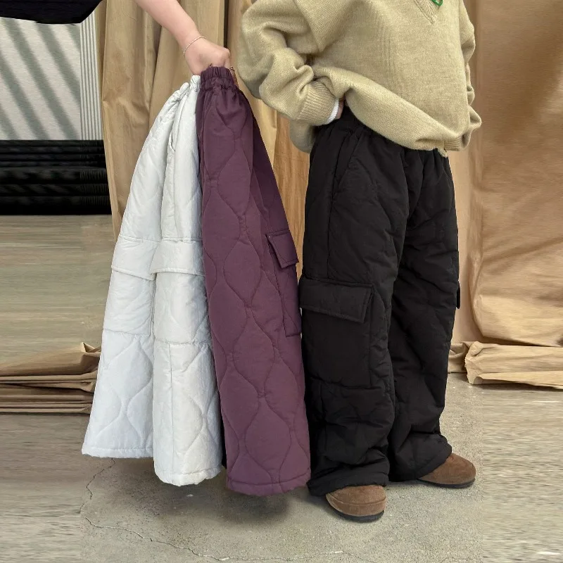 

Children's Retro Casual Cotton Pants Boys 2025 Winter New Thermal Trousers Thickened Loose Overalls