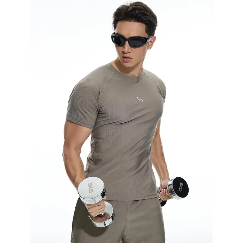 DROZENO T-shirt Sports High Stretch Tight Short Sleeve Training Summer Breathable Fitness