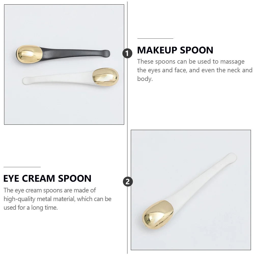 2pcs Eye Cream Metal Face Mask Tool For Facial Massage Skin Care Scoop Eye Massage Spoon Makeup Supply Face Cream Spoon