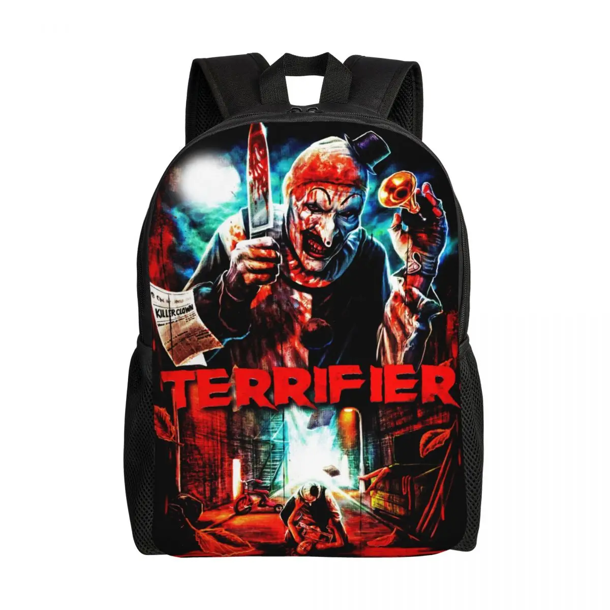 3D Print Halloween Horror Movie Terrifier Backpacks for Girls Boys School College Travel Bags Men Bookbag Fits 15 Inch Laptop