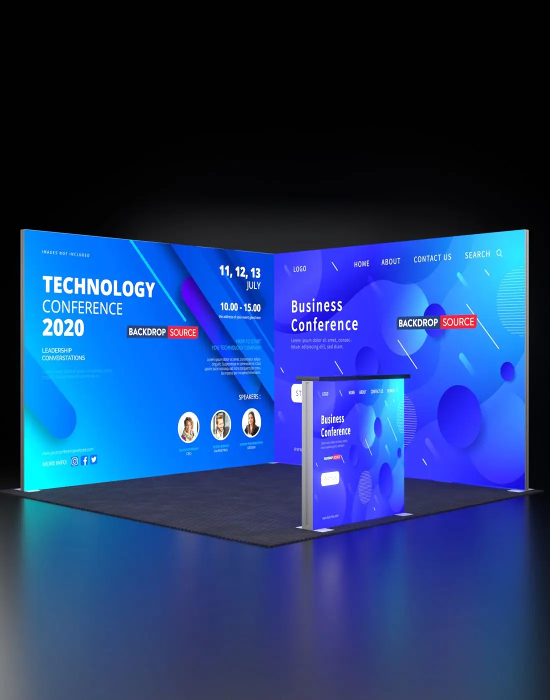 Custom Exhibition Light Box Booth Trade Show Special Booth Backlit Advertising  Lightbox High Brightness Event Display Booth
