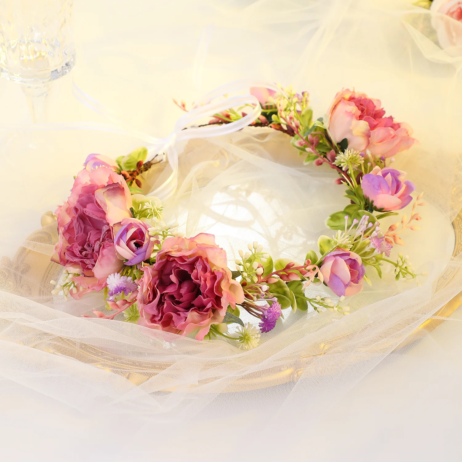 Fashion Handmade Flower Leaves Headband For Women Bride Wedding Hair Accessories Party Gift Hairbands Head Jewelry image 6