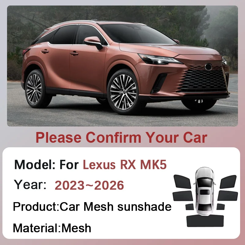 For Lexus RX 350 350h 2023~2026 2024 2025 Car Mesh Sunshades Window Magnetic Privacy Curtains Shade Sun Visors Auto Accessories