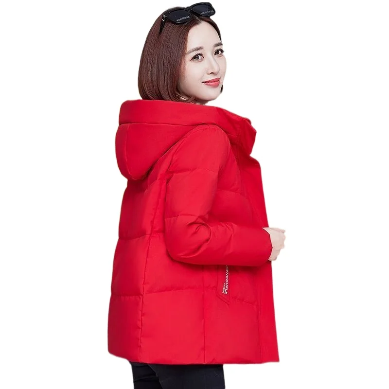 Chaqueta de plumón para mujer, abrigo grueso y cálido, Parkas de gran tamaño con capucha, novedad de 2023