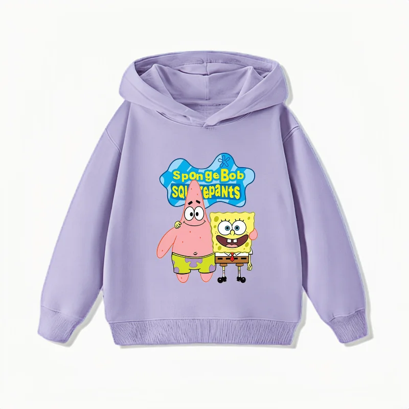 Potdemiel SpongeBob SquarePants Print Kids Hoodie, Boys & Girls Clothing, Autumn and Winter Warm Kids Hoodie Sweatshirt