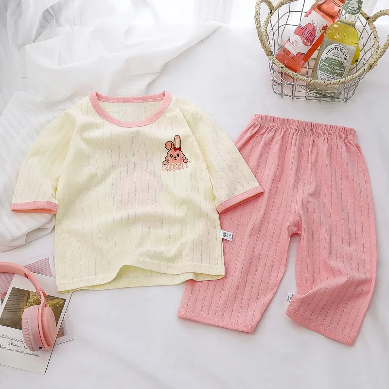 Baby Pajamas Sets Cotton Child Pajamas Toddler Long Sleeve Baby Nightwear Pyjamas Kids Cartoon Homewear Clothes Cartoon Homewear