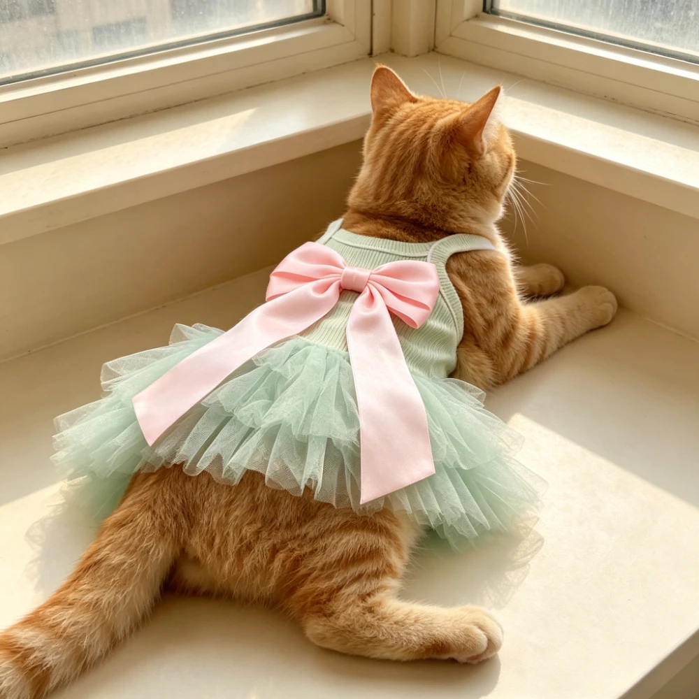 1 Pack Sleeveless Puffy Cute Pet Half Skirt Adorable Princess Pet Skirt Comfortable Pet Apparel Suitable for Small Dogs and Cats