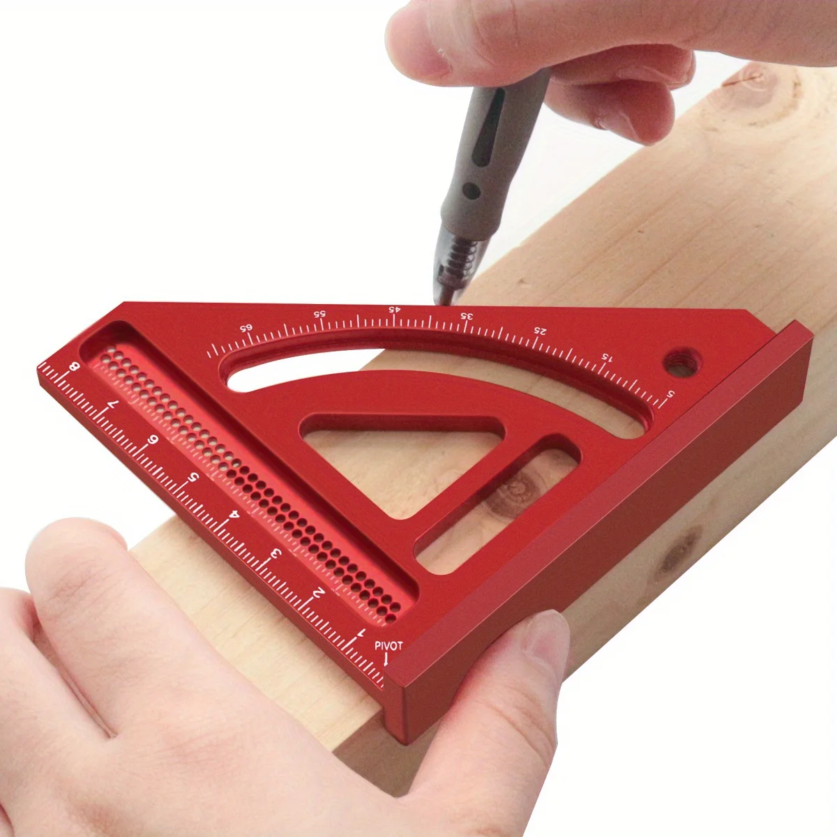 Precision Mini Miter Layout Square, Aluminum Alloy Multi-Angle Triangle Measuring Protractor, Woodworking Carpenter Marking Tool