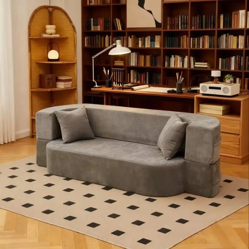 Smart Chenille Sofa Bed Multifunctional Convertible Foldable Design Space-Saving Living Room Sofa for Studio Apartments