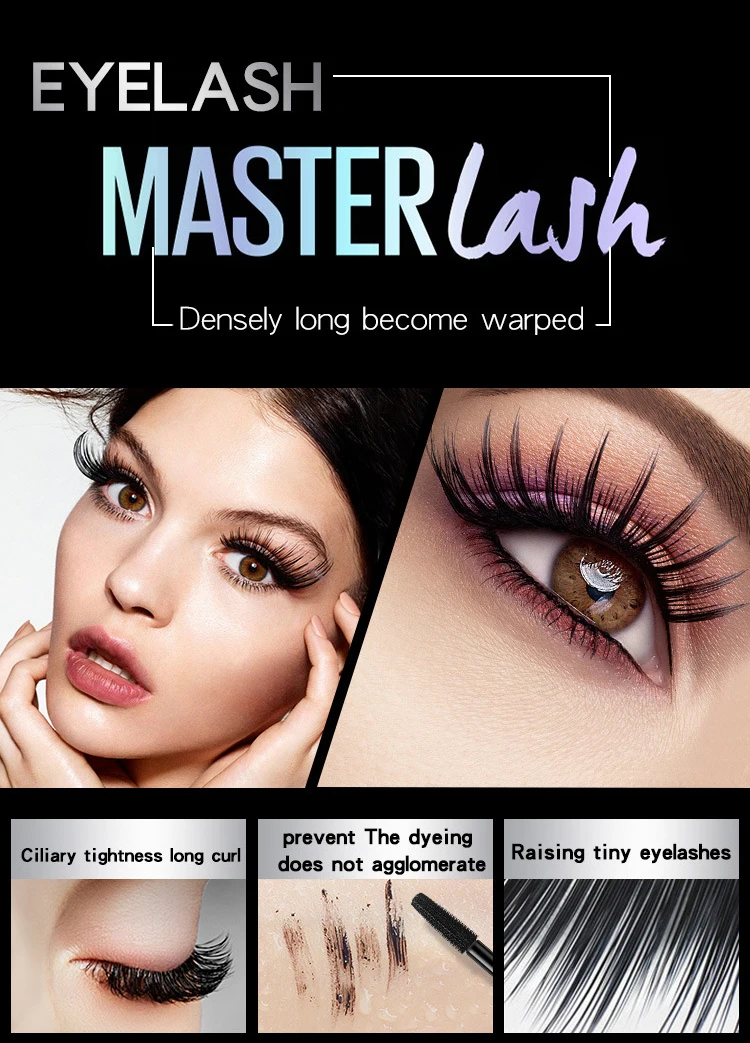 Zijden Vezel Wimperverlenging Mascara Dikke Krul Waterdicht Zweetbestendig Slank Niet Gemakkelijk Te Verven Kleur Make-Up Mascara Schoonheid