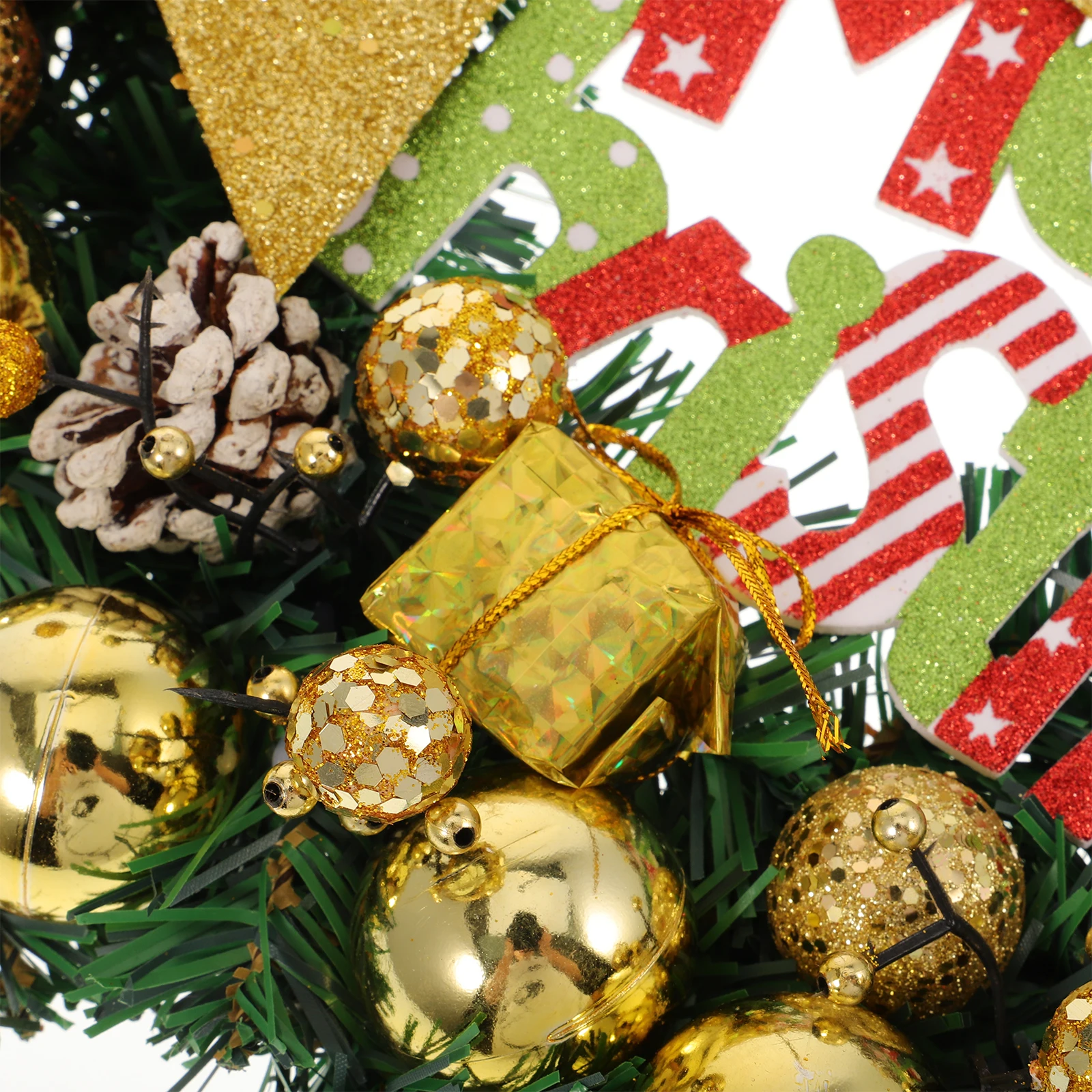 

Christmas Wreath Decorative Pine Cones Joyful Festive Vibe Home Party Practical Reusable Door Christmas Wreaths