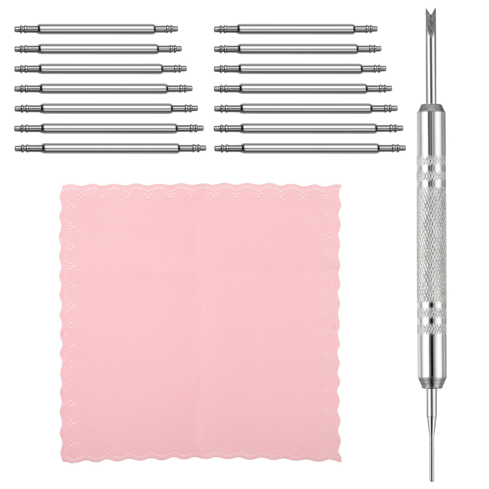 

16 Pieces Watch Repair Kit Strap Removal Tool Spring Bar Watchband Pin 14/16/18/20/22/24/25mm Cleaning Cloth Needle Remover Set