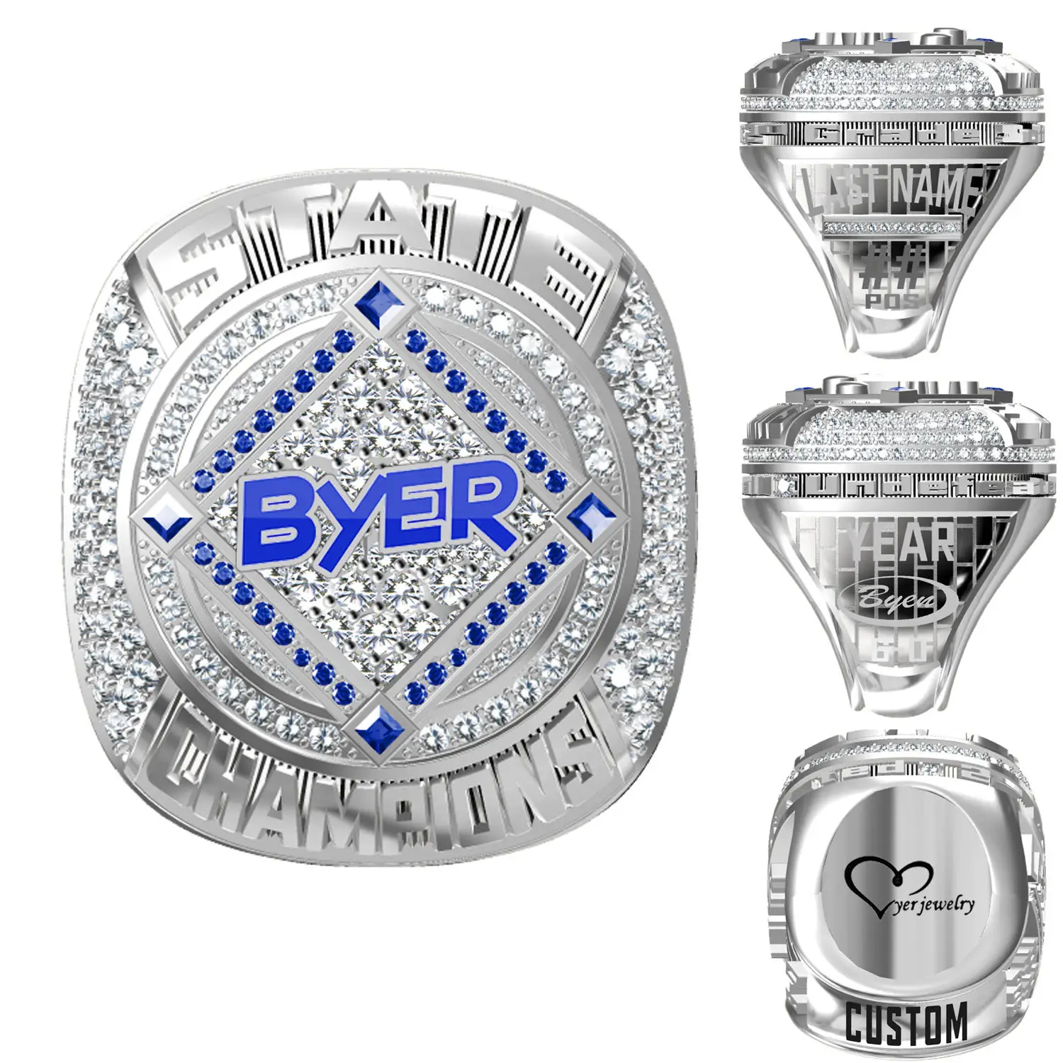 Customized sports event championship ring, baseball, basketball, rugby championship ring, customizable with personalized design