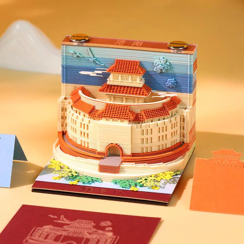 4 Arten chinesischer 3D-Kalender, Notizblock, magisches Schloss, 3D-Kalender, 3D-künstlerische Notizpapierwürfel, Memo-Geschenk, 2026-Block, Geburtstags-Notizblock R6b4 – Detail 4