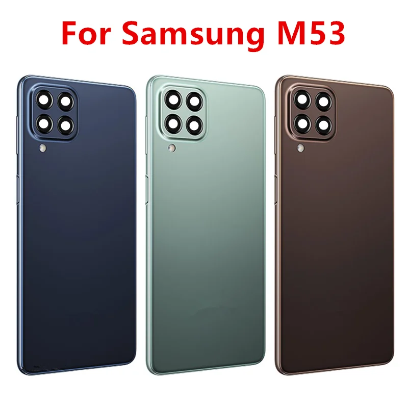 M 53 Housing For Samsung Galaxy M53 5G M536 Battery Back Cover Middle Frame Repair Replace Door Rear Case + Camera Lens