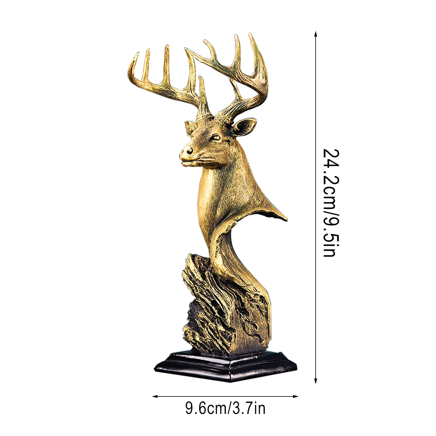 Decorative Copper Deer Head Statue or Deer Head Sculpture for Rustic Lodge or Hunting Cabin Decor Wildlife As Gifts for Hunters