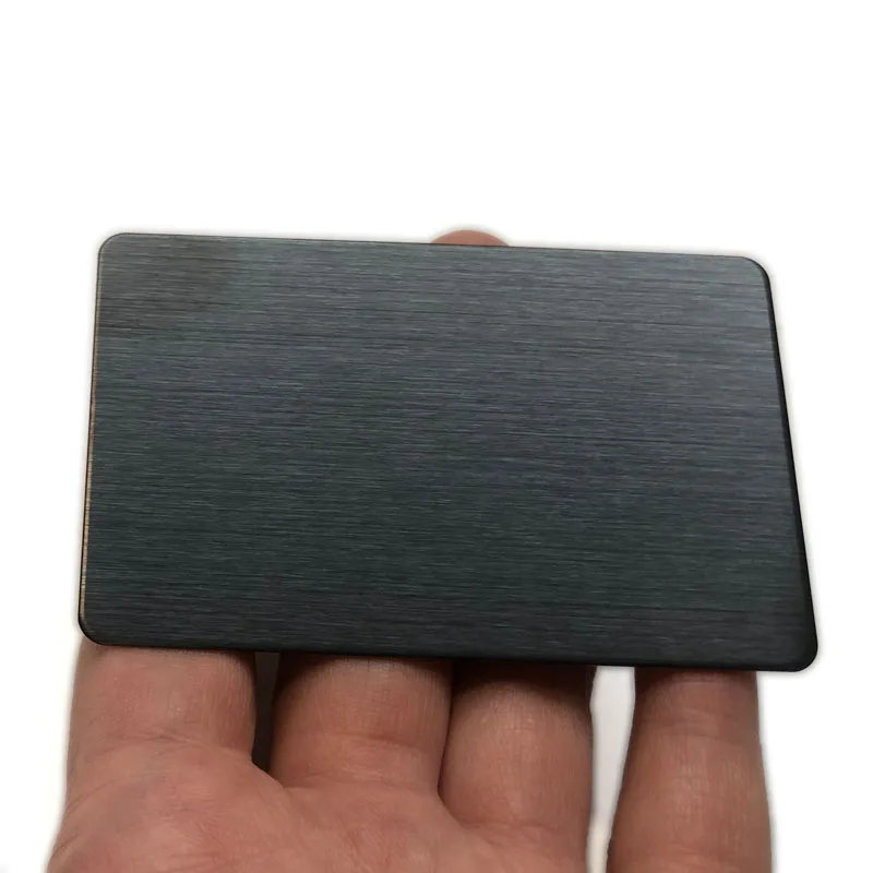 Imagem -05 - Placa em Branco de Cartão de Metal 304 Cores Ouro Prata Ouro Rosa Preto Acabamento Escovado Unid 86x54 mm Espessura mm Aço Inoxidável